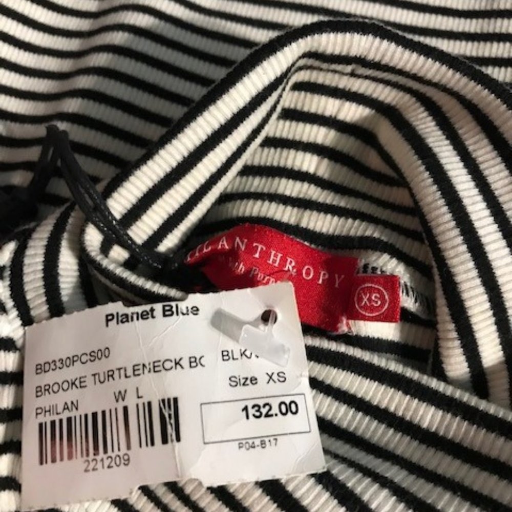 PHILANTHROPY BLACK & WHITE TURTLENECK BODYSUIT- HELP ME CLEAN MY CLOSET!! - Picture 3 of 3
